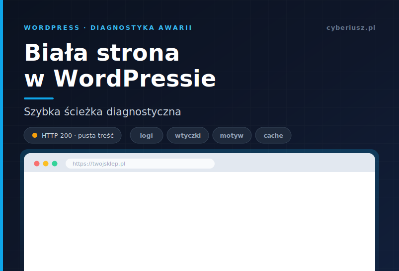 Biała strona (WSOD) w WordPressie: szybka ścieżka diagnostyczna